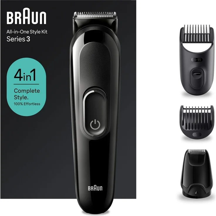 Braun Series XT3100 Face (XT3100), Haarschneider-Kit mit leistungsstarkem Haartrockner, Haarglätter und Lockenstab