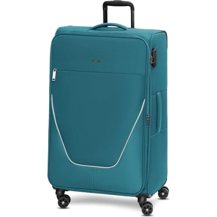 Stratic Weichgepäck-Trolley taska, 4 Rollen, Polyester, mit Zahlenschloss und Dehnfalte, schwarz – Bild 1