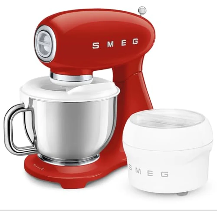 Smeg SMF05RDEU Küchenmaschine, Rot, 4,8 L Rührschüssel, Planetenrührwerk, 10 Geschwindigkeitsstufen, kippbarer Motorkopf – Bild 8