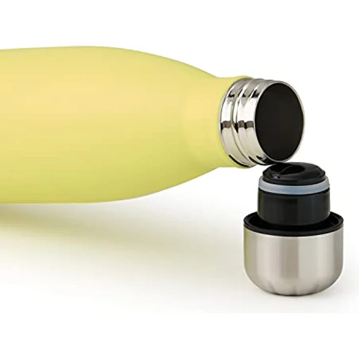 Blumtal® Trinkflasche Edelstahl Charles - 350 ml Thermosflasche - BPA-frei, auslaufsicher, doppelwandig isoliert, New Yellow - Gelb – Bild 3