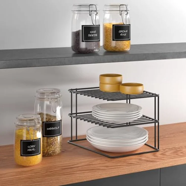 Metaltex Palio Lava Eckschrankeinsatz 2-Etg 25x25x19cm TouchTherm ,Schwarz,3 PIANI – Bild 5