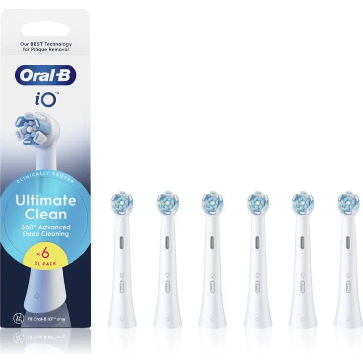 Oral B iO Ultimate Clean Ersatzkopf für Zahnbürste White 6 St. - Effektive Reinigung an schwer zugänglichen Stellen