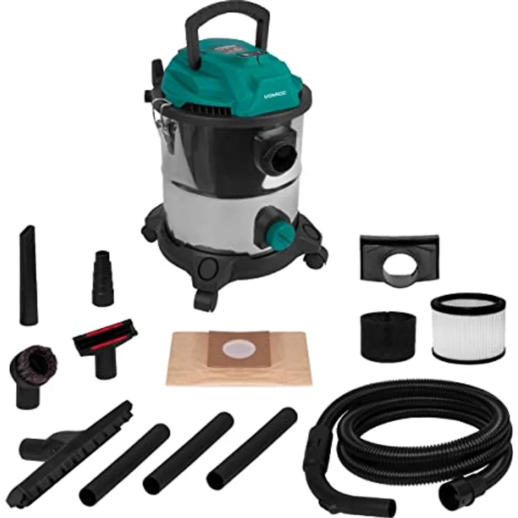 VONROC Nass- und Trockensauger 1400W, 20L Werkstattsauger mit 3m Schlauch und Blasfunktion, vielseitig einsetzbar – Bild 2