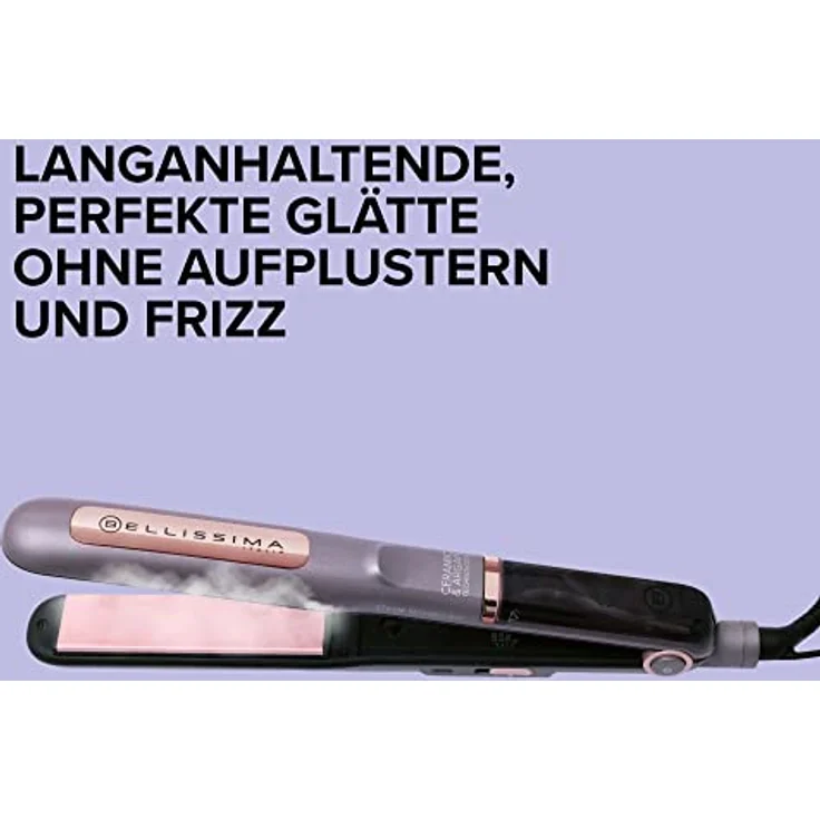 Bellissima Steam Ceramic & Argan Oil, Dampfglätter, Keramik- und Arganölbeschichtung, 3 Temperaturstufen, schnelles Aufheizen, oszillierende Platten, automatische Abschaltung – Bild 2