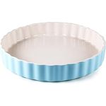 Hanseküche Quicheform Keramik 28 cm – Tarteform rund mit Antihaftbeschichtung und hohem Rand, Obstkuchenform, kratz und schnittfest (Blau)
