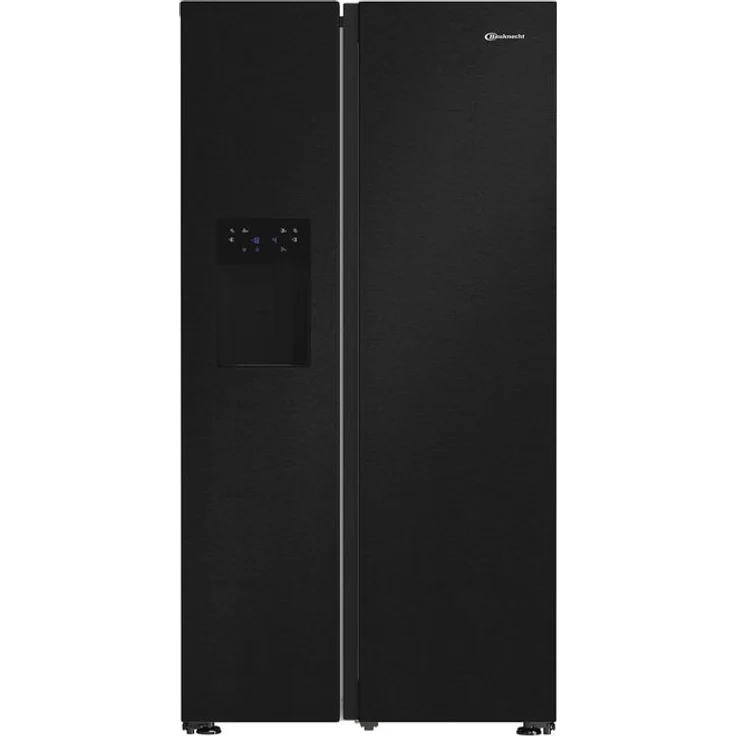 BAUKNECHT SBS IW D90 Black Side-by-Side, 578 l, Edelstahloptik Schwarz, Wasser- und Eiswürfelspender, Total No Frost Technologie