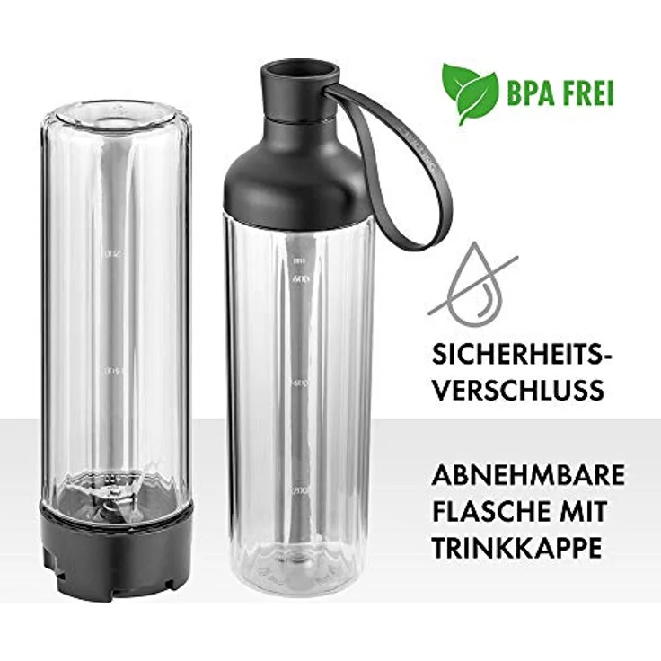 ZWILLING Standmixer, Smoothie Maker, Inkl. Trinkflasche mit Verschluss, 600 ml, 300 Watt, Edelstahl-Kunststoff, Schwarz – Bild 4
