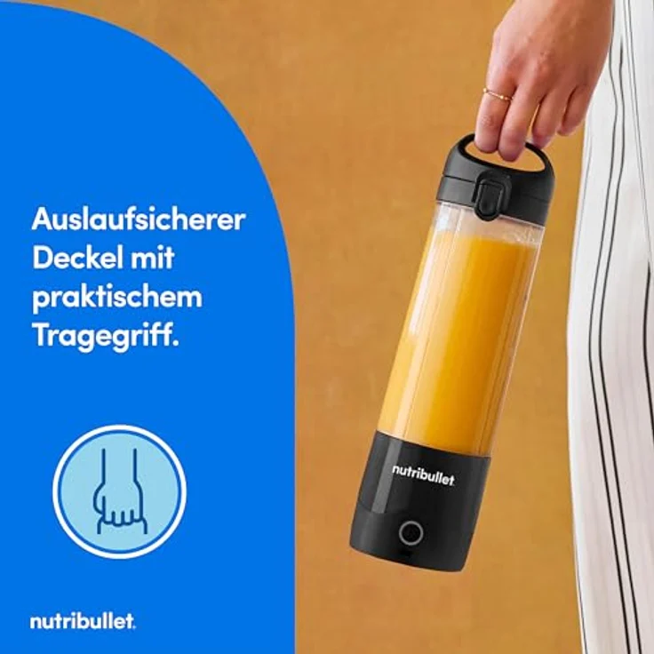 NutriBullet NBP003B, Tragbarer Mixer, 0,475 l, Pulsfunktion, Eis-Crusher, 0,4237 m, Schwarz – Bild 4