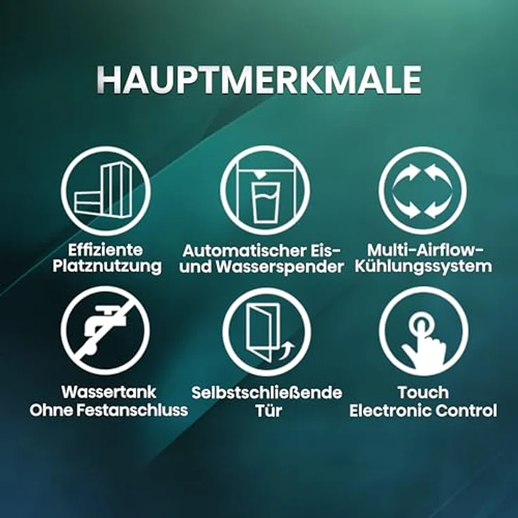 Hisense RS5P535NTFE Side-By-Side Kühl-Gefrier-Kombination, 376 Liter Kühlteil, 190 Liter Gefrierteil, Wasser-/Eisspender, Total NoFrost, Multi AirFlow, FastFreeze, schwarz – Bild 3