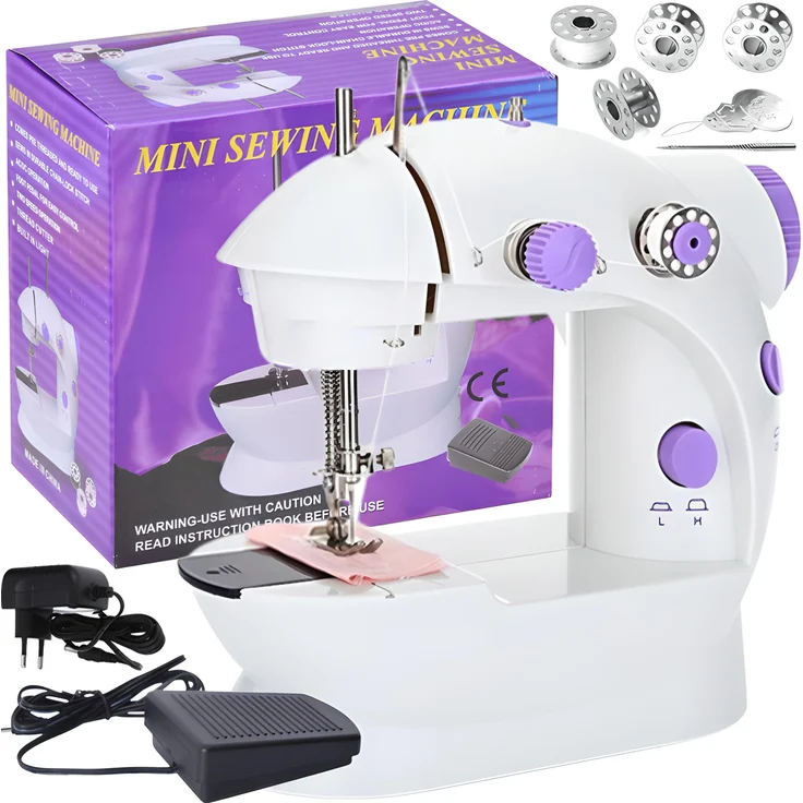Retoo Nähmaschine Elektrische Mini Reisenähmaschine Tragbare Handnähmaschine, Kompakt und stabil, Universal, Gut ausgestattet, Ideal für jedermann – Bild 1