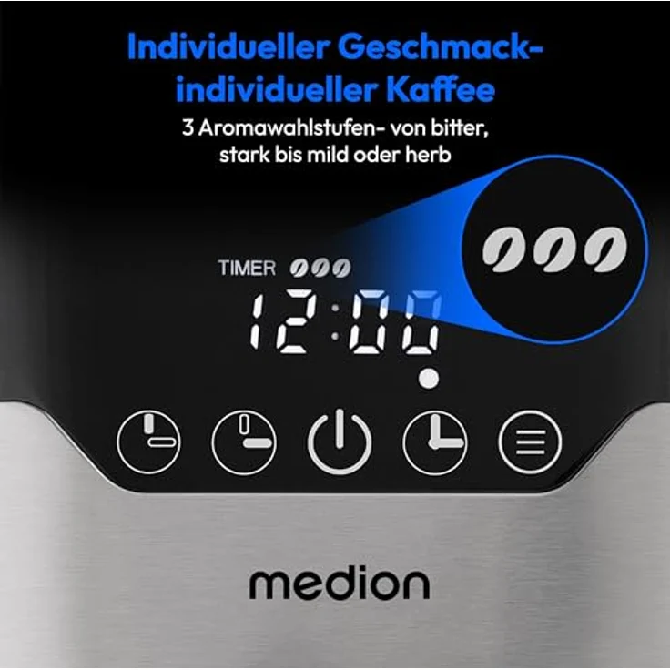 Medion Filterkaffeemaschine MD 18458, 1,2l Kaffeekanne, Papierfilter 1x4 – Bild 7