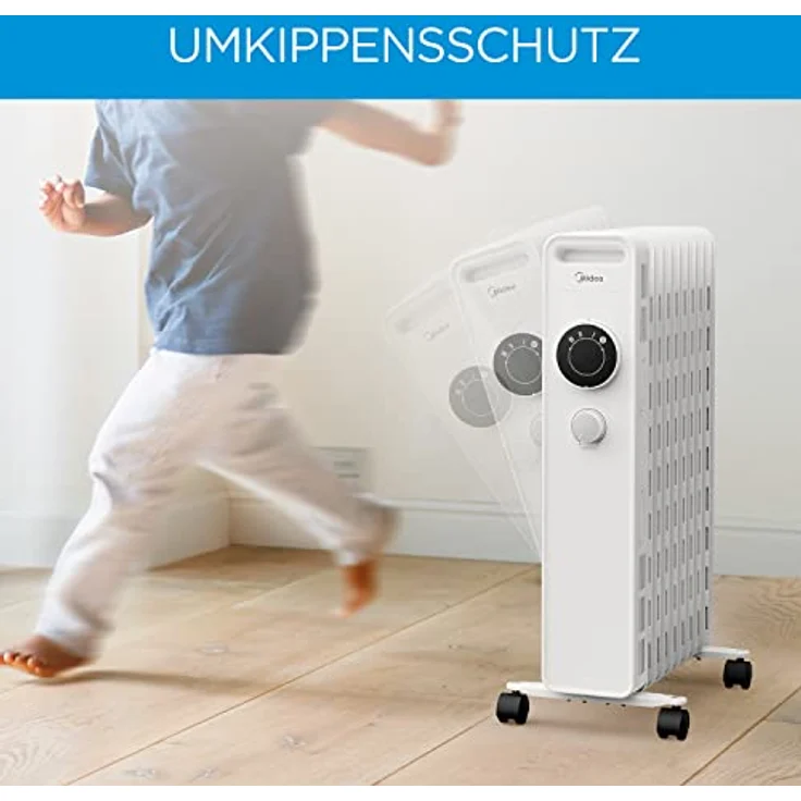 Midea NY2009-20M Ölradiator Überhitzungsschutz Frostschutzfunktion Kippschalter, Radiator – Bild 6
