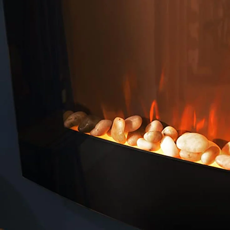 Cecotec Dekorativer Elektrischer Kaminofen ReadyWarm 2650 Curved Flames Connected. 26", 2000 W, Steuerung über Wi-Fi, Fernbedienung, Gekrümmte Anzeigetafel aus gehärtetem Glas, 25 m2 – Bild 5