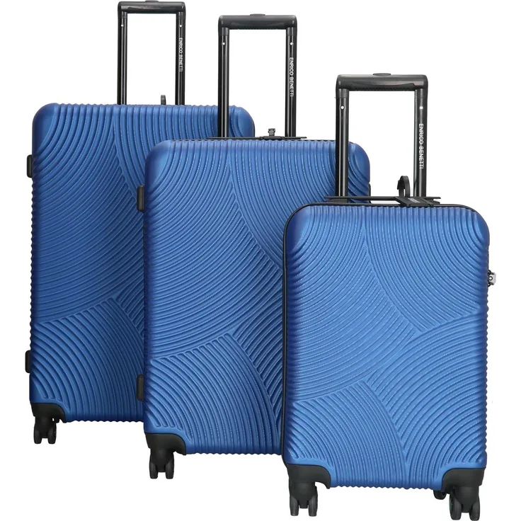 HTI-Living Kofferset 3-teilig Hartschalenkoffer Blau, Handgepäck (30 l, bis 50 l) mit leichtläufigen Rollen und Zahlenschloss