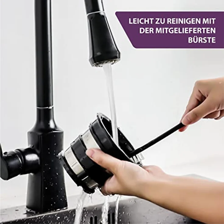 LEBENLANG Slow Juicer Edelstahl, BPA-freier Entsafter für Obst und Gemüse mit hoher Saftausbeute, inklusive Rezeptbuch – Bild 3