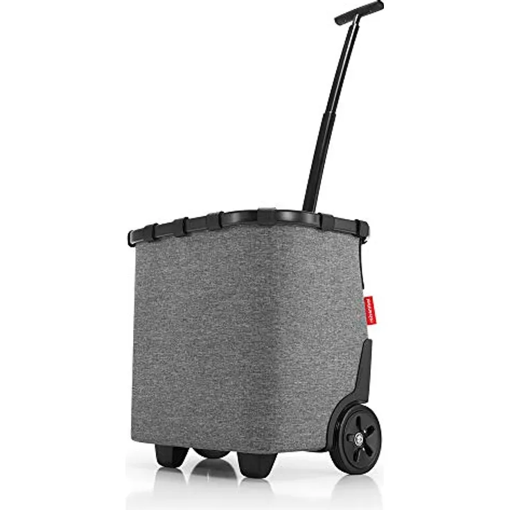 reisenthel carrycruiser  Tragbarer Einkaufstrolley mit stabilem Aluminiumrahmen, Schultergurt und herausnehmbarer Netz-Innentasche  Aus wasserabweisendem Material, Farbe:twist silver