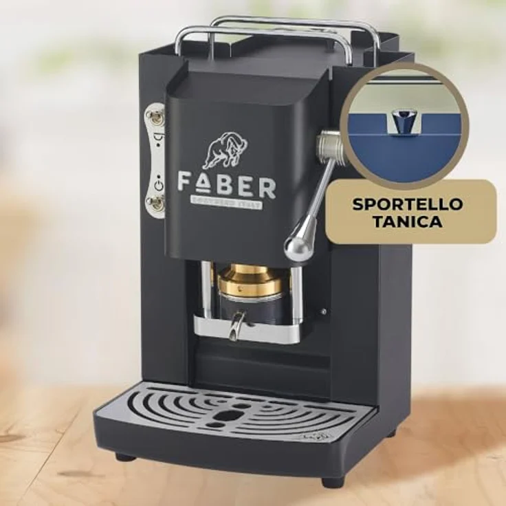 Faber Coffee Machines Pro Deluxe 3.0 Chrom, Kaffeepadmaschine für 44mm ESE Pads, hygienischer Wassertank aus Glas, magnetisch abnehmbare Brühgruppe und Auslauf – Bild 6