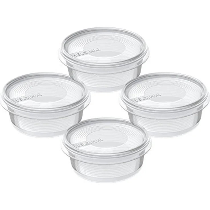 Plast Team Frischhaltebox Helsinki, 4er Set Vorratsdosen klar, 4 x 300 ml, BPA-frei, lebensmittelecht, spülmaschinengeeignet, made in EU