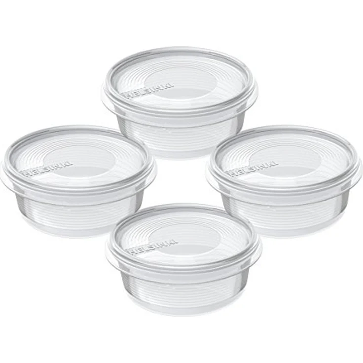 Plast Team Frischhaltebox Helsinki, 4er Set Vorratsdosen klar, 4 x 300 ml, BPA-frei, lebensmittelecht, spülmaschinengeeignet, made in EU