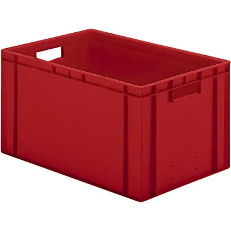 Certeo EURO-Behälter | Wände und Boden geschlossen | LxBxH 600 x 400 x 320 mm | Rot | VE 5 Stk.