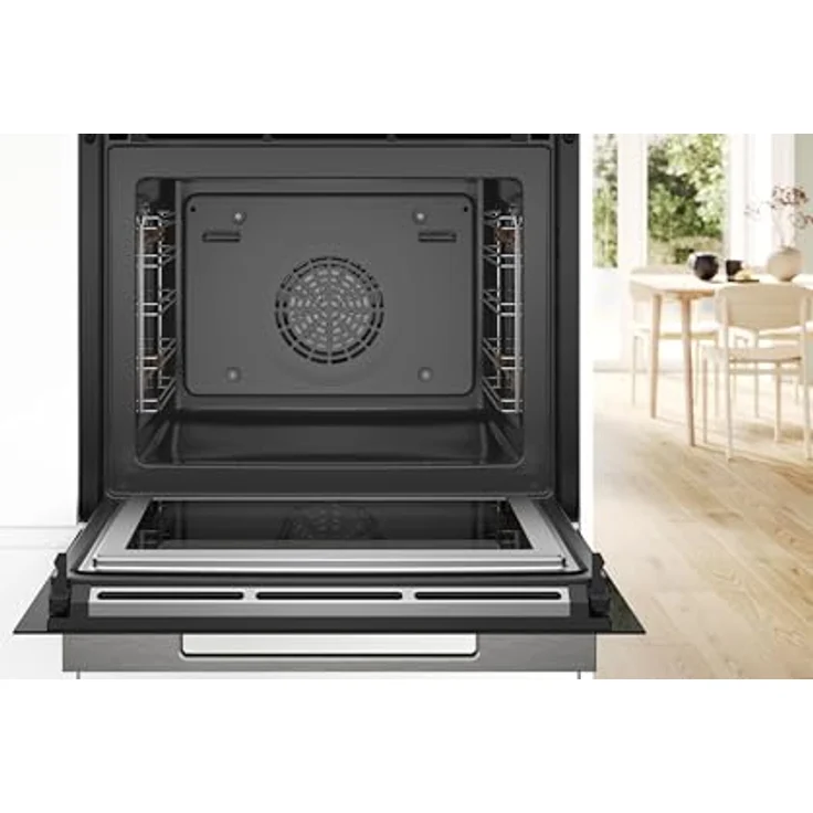 Bosch HMG7361B1, Serie 8 smarter Einbau-Backofen mit Mikrowellenfunktion, Made in Germany, Schwarz, Air Fry, Digitaler Bedienring, Touchdisplay, Automatikprogramme, Reinigungsunterstützung – Bild 4