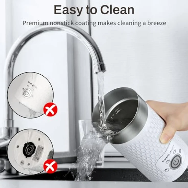 SIMPLETASTE Milchaufschäumer 4 in 1, elektrischer automatischer Milchschäumer für heißen und kalten Milchschaum, 300 ml Kapazität, mit einfacher Reinigung und automatischer Abschaltung – Bild 5