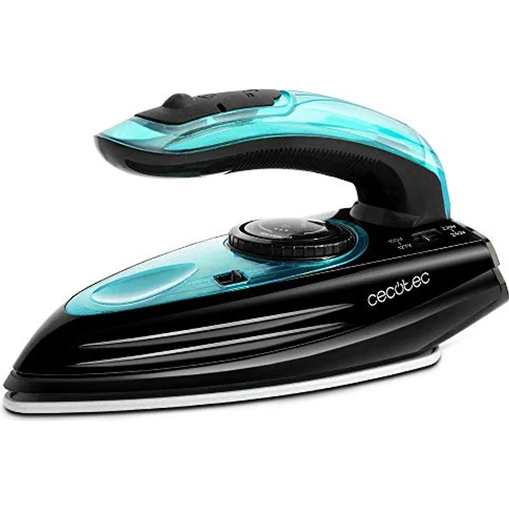 Cecotec Dampfbügeleisen GoForce 8000 Folding Titanium für Reisen,1200 W, Filter-System, 53 g/min Dampfausstoß,15 g/min durchgängige Dämpfung, 60 ml Wassertank, Titan-Slide-Sohle, Schwarz-Türkis (GoForce 8000) – Bild 1
