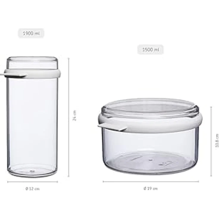 Mepal Stora Starter-Set, Transparente Lebensmittelbehälter mit Deckel für trockene Lebensmittel, Küchenorganizer, Weiß – Bild 3