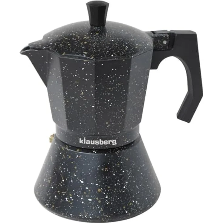 Klausberg Moka Express KB-7161, 12 Tassen Espressokocher aus Aluminium mit Marmorbeschichtung für Induktionsherd – Bild 1