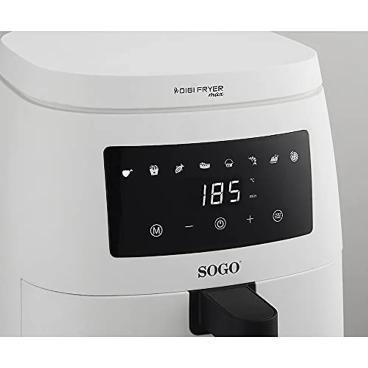 SOGO Heißluftfritteuse, Frittieren ohne Öl, 4,5 l, 1500 W, digitale Steuerung mit Timer und Temperaturregelung, Edelstahlzange, mehrsprachiges Rezeptbuch – Bild 5