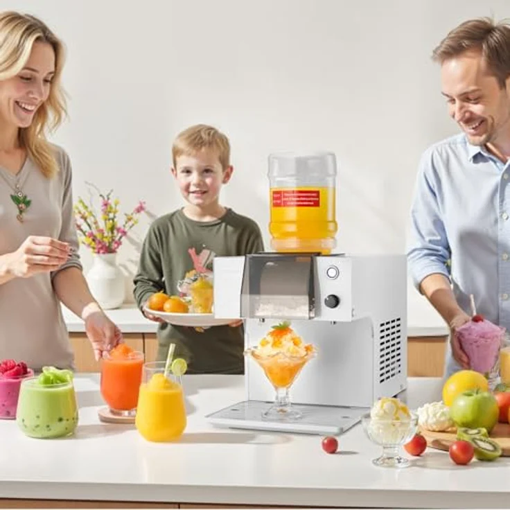 VEVOR Schneeflocken-Eismaschine DB60, 60 kg/Tag Eis-Rasiermaschine mit Edelstahlklinge, 1,8 L Tank, 90-s Schnellkühlung, für Zuhause und kleine Veranstaltungen – Bild 8