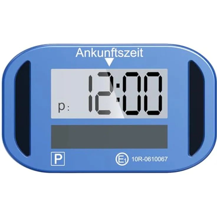Lescars e-Parkscheibe mit Display, digitale Parkscheibe mit ECE-Zulassung, Solarstrom und Erschütterungssensor