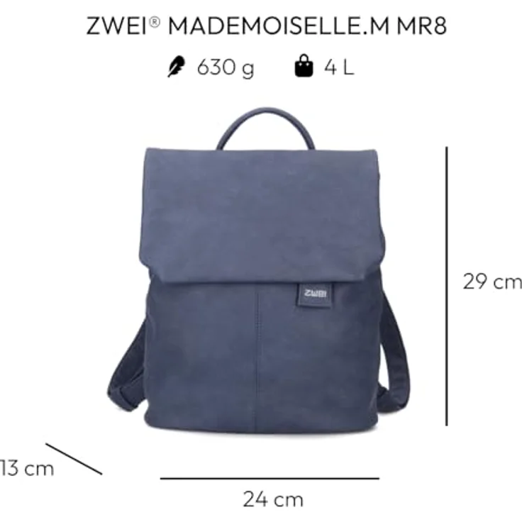 Zwei Mademoiselle.M City Rucksack, 29 cm, grau aus 100% Polyurethan – Bild 2
