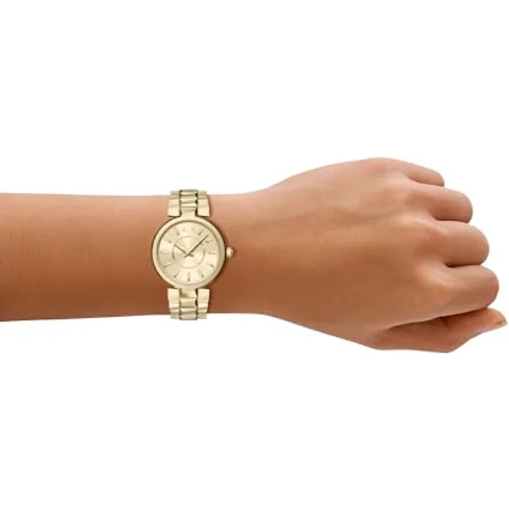 Armani Exchange AX4407, Damen 34MM Goldfarbene Edelstahl Uhr mit präzisem Quarzwerk und kratzfestem Mineralglas – Bild 2