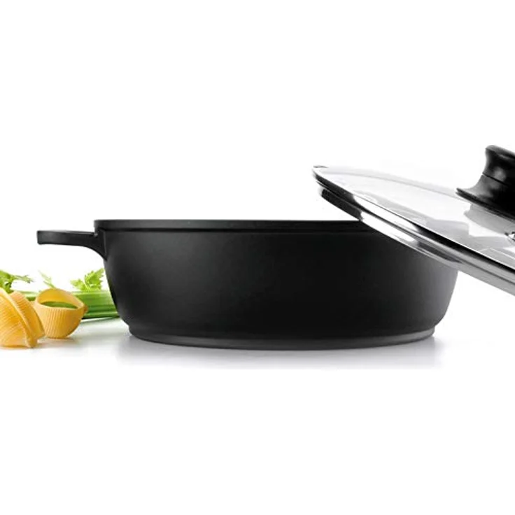 LACOR 25832 Bratentopf mit Glasdeckel, Aluminium, 32 cm, 5,2 lt, Schwarz – Bild 4