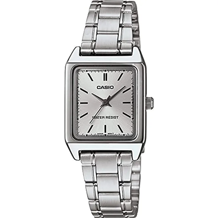 Casio LTP-V007D-7EUDF, Damen-Armbanduhr mit japanischem Quarzuhrwerk, 22 mm, silberfarben