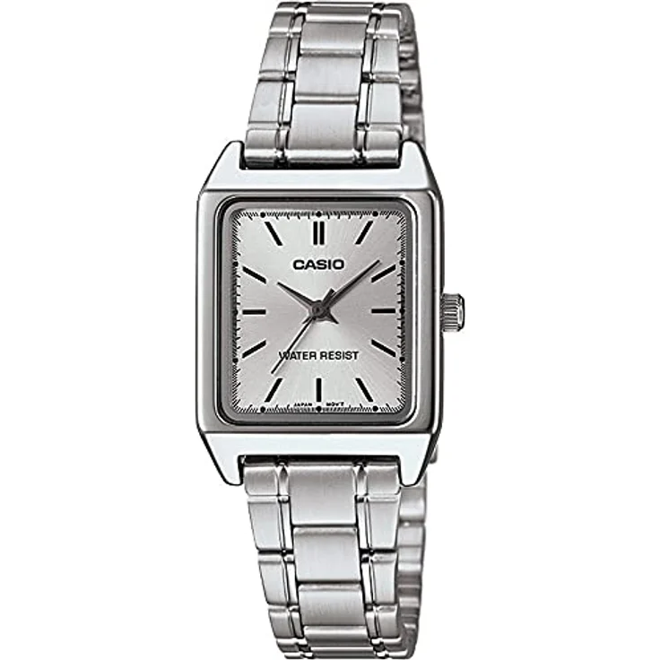 Casio LTP-V007D-7EUDF, Damen-Armbanduhr mit japanischem Quarzuhrwerk, 22 mm, silberfarben