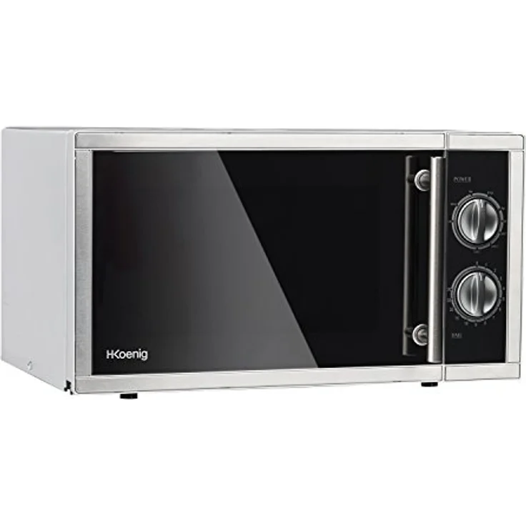 H.Koenig VIO7 Mikrowelle mit Grill, Standgerät, 9 Programme, 23 Liter Garraum, 1000 Watt Grill, 900 Watt Mikrowelle, silber – Bild 3