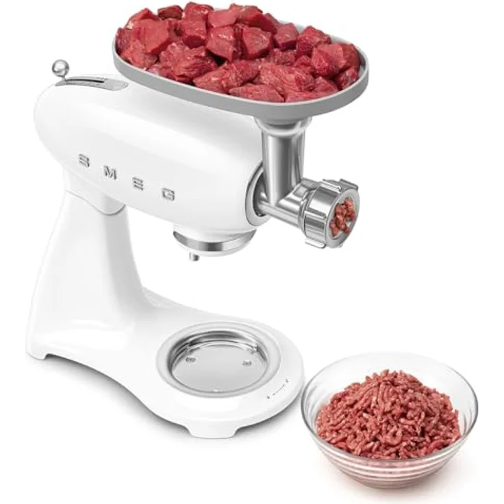 Smeg SMF05WHEU Küchenmaschine, 1000 Watt, 4,8 Liter Edelstahl-Rührschüssel, Hochglanz-Weiß, mit 10 Geschwindigkeitsstufen und Zubehör – Bild 7