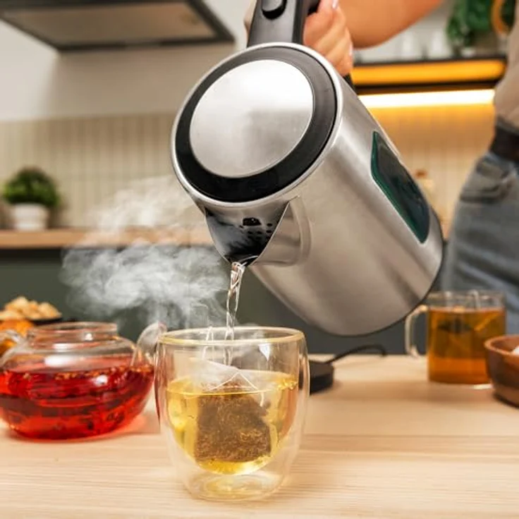 Cecotec Thermosense 210 Steel, Elektrischer Wasserkocher 1,7 L, 2200 W Edelstahlgehäuse, 360° drehbare Basis, Cool-Touch-Griff, doppeltes Sicherheitssystem – Bild 2