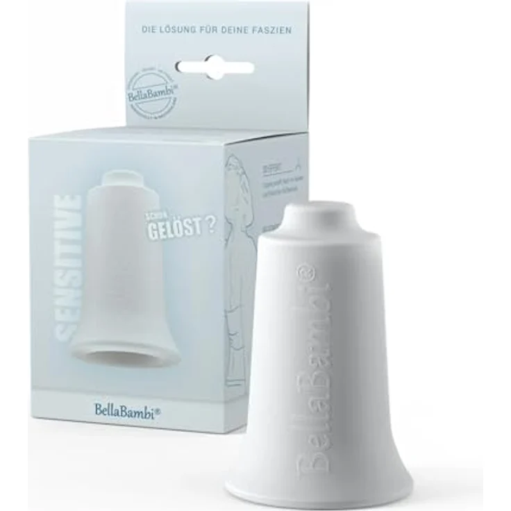 BellaBambi® original solo SENSITIVE, Faszien Cup Schröpfsauger, sanfte Massage, biokompatibles Silikon, Weiß – Bild 1