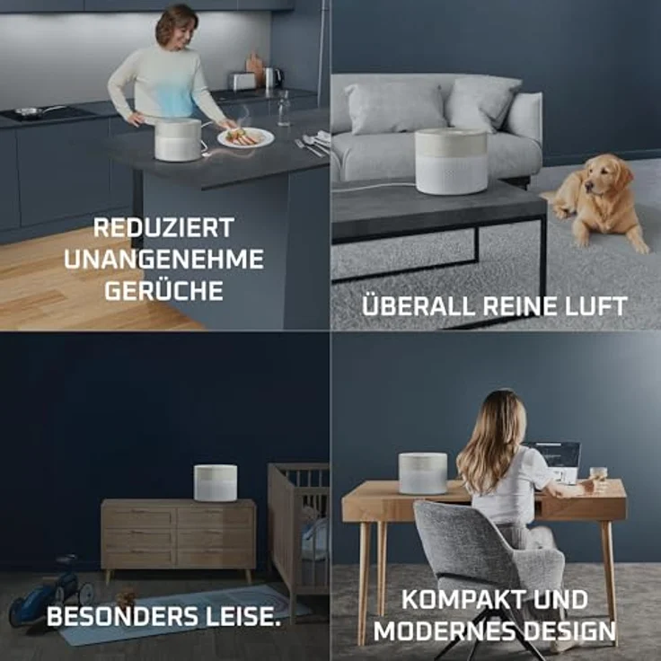Rowenta PU1521, kompakter Luftreiniger mit HEPA Allergy+ Filtration, 21,5 dB, CADR 85 m³/h für Räume bis 22 m² – Bild 2