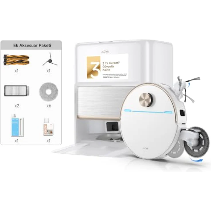 Mova V70 Ultra Complete, Weiß Saug-Wisch-Roboter mit Reinigungsstation, 6.400 mAh Akku, 220 Min. Laufzeit, 40.000 Pa Saugleistung, EcoCyclone™ System – Bild 1