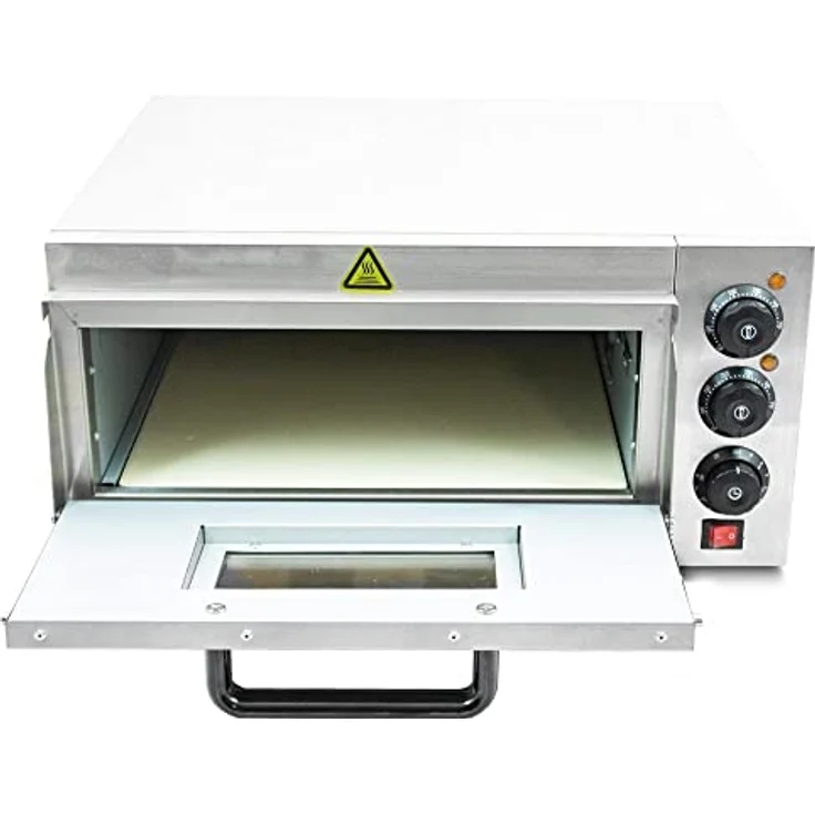 Bituxx Elektrischer Pizzaofen MS-18167, 2000 Watt, Silber, mit Steinplatte und getrennte Temperatureinstellung – Bild 5