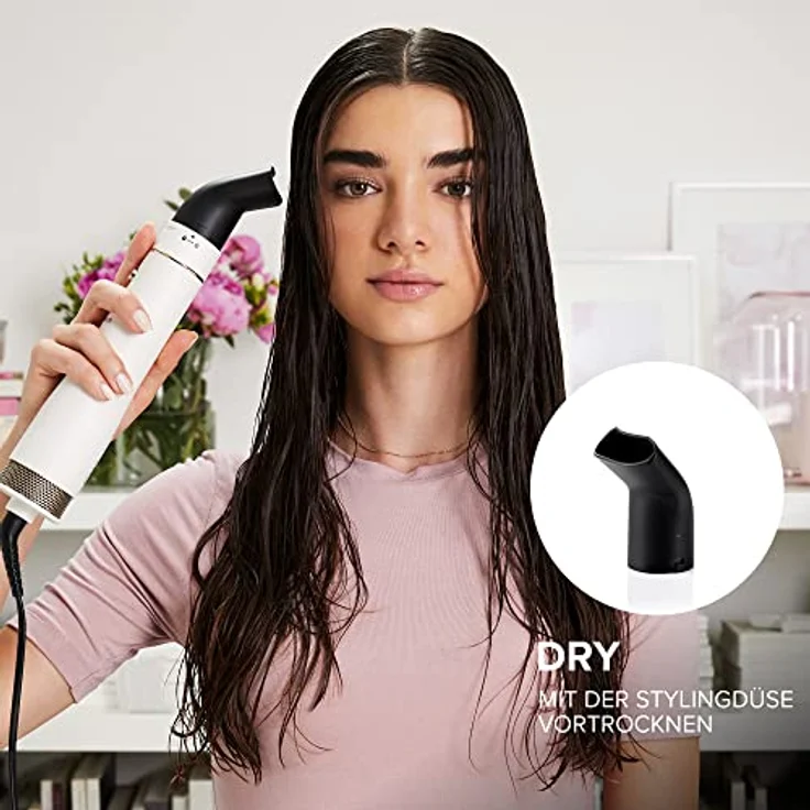 Bellissima Air Wonder, Heißluftbürste, Ionentechnologie, Bürsten mit Keramik- und Keratinbeschichtung, trocknet, verleiht Volumen, 8 Zubehörteile, 1000 W – Bild 3