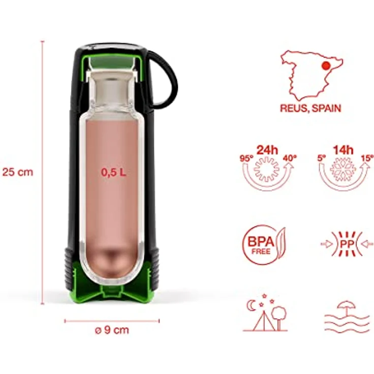 Valira Pro Term Isolierflasche, Pro Term, Gris-Vert – Bild 4
