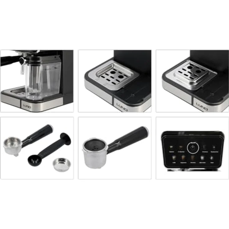 LUND Kaffeevollautomat 68502, 1350W, 9-in-1 mit automatischem Milchaufschäumer und 1,5 l Wassertank – Bild 9