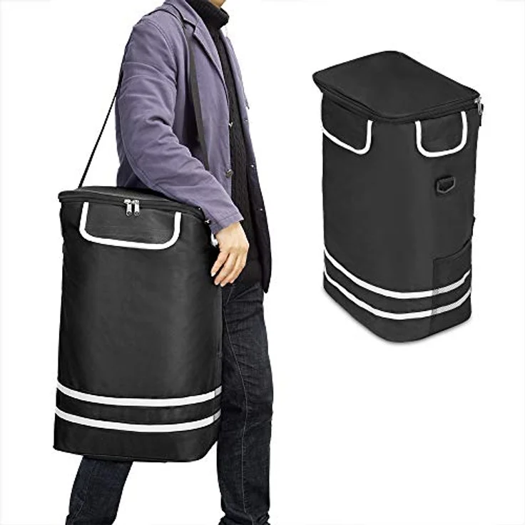 MONZANA® 3in1 Einkaufstrolley 56L bis 40 kg klappbar abnehmbare Tasche Handwagen Einkaufswagen Einkaufshilfe Roller Schwarz – Bild 4