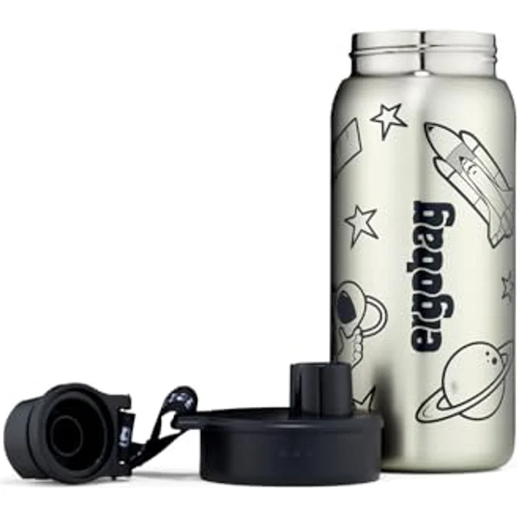 ergobag Edelstahl Trinkflasche, 0,5 Liter, geschmacks- und geruchsneutral, einfach zu reinigen – Bild 6