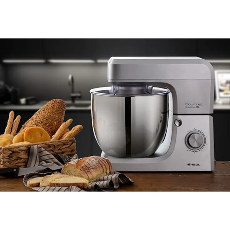 Ariete 1576 Gourmet Supreme, Küchenmaschine 10 l mit 2000 W, 6 Geschwindigkeiten + Pulse, Zubehör für vielseitige Teigarten – Bild 2